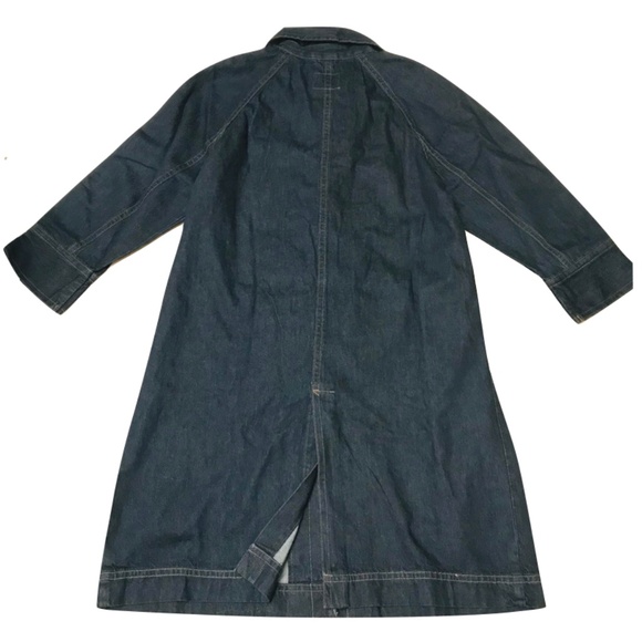Old Navy long button down denim coat jacket size large (NEW) - Picture 10 of 11